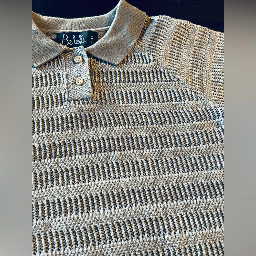 BELATI POINTELLE KNIT BEIGE SHIRT SIZE 5 - Picture 8 of 12